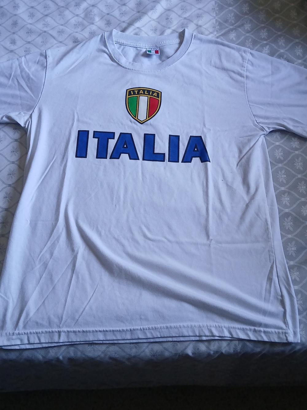 Mens Size L Italia Retro Soccer Jersey Italy FC T. Shirt